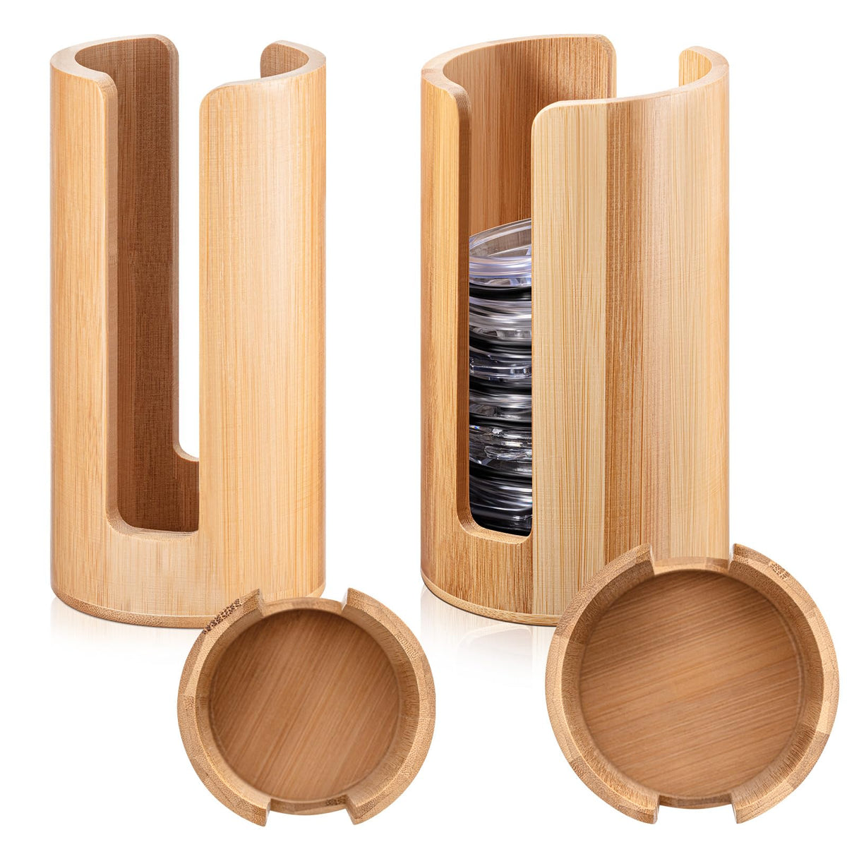 Organizador de tapas Suclain para tarros Mason, diseño vertical y compacto.