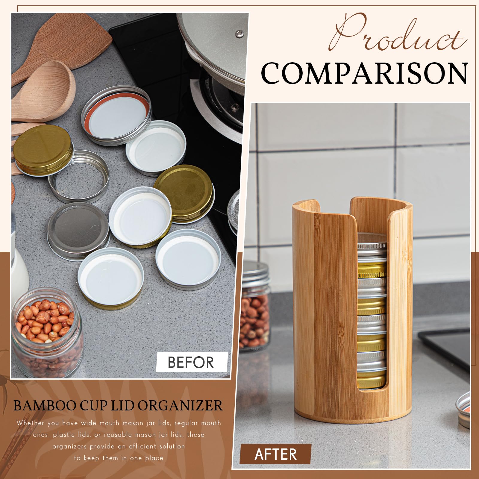 Conjunto de dos piezas Suclain para tapas estrechas y anchas, ahorro de espacio.