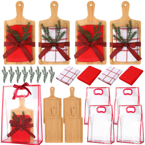 Tablas de queso de bambú Suclain para presentar aperitivos con estilo navideño