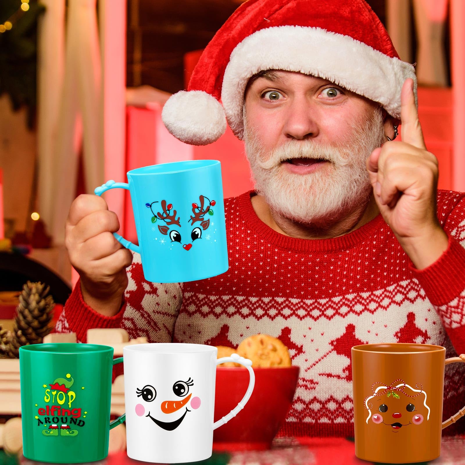 Suclain tazas plástico usos regalo navidad, perfecto para regalos pequeños