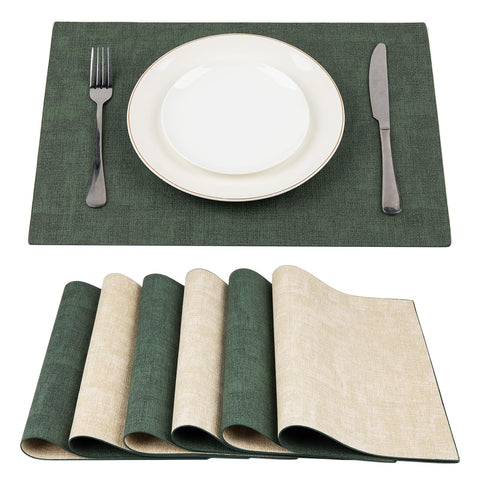 Manteles SUEH DESIGN de cuero, diseño reversible, ideal para cenas elegantes en casa