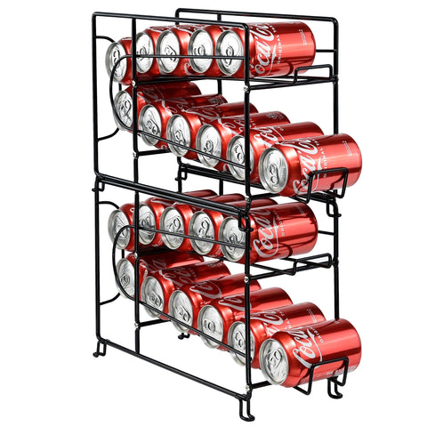 SUFAUY organizador de latas negro, apilable para despensa ordenada