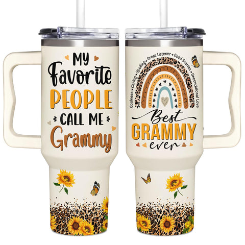 SUFAVN regalo Grammy: vaso térmico 40oz con mensaje, ideal para recordar momentos.