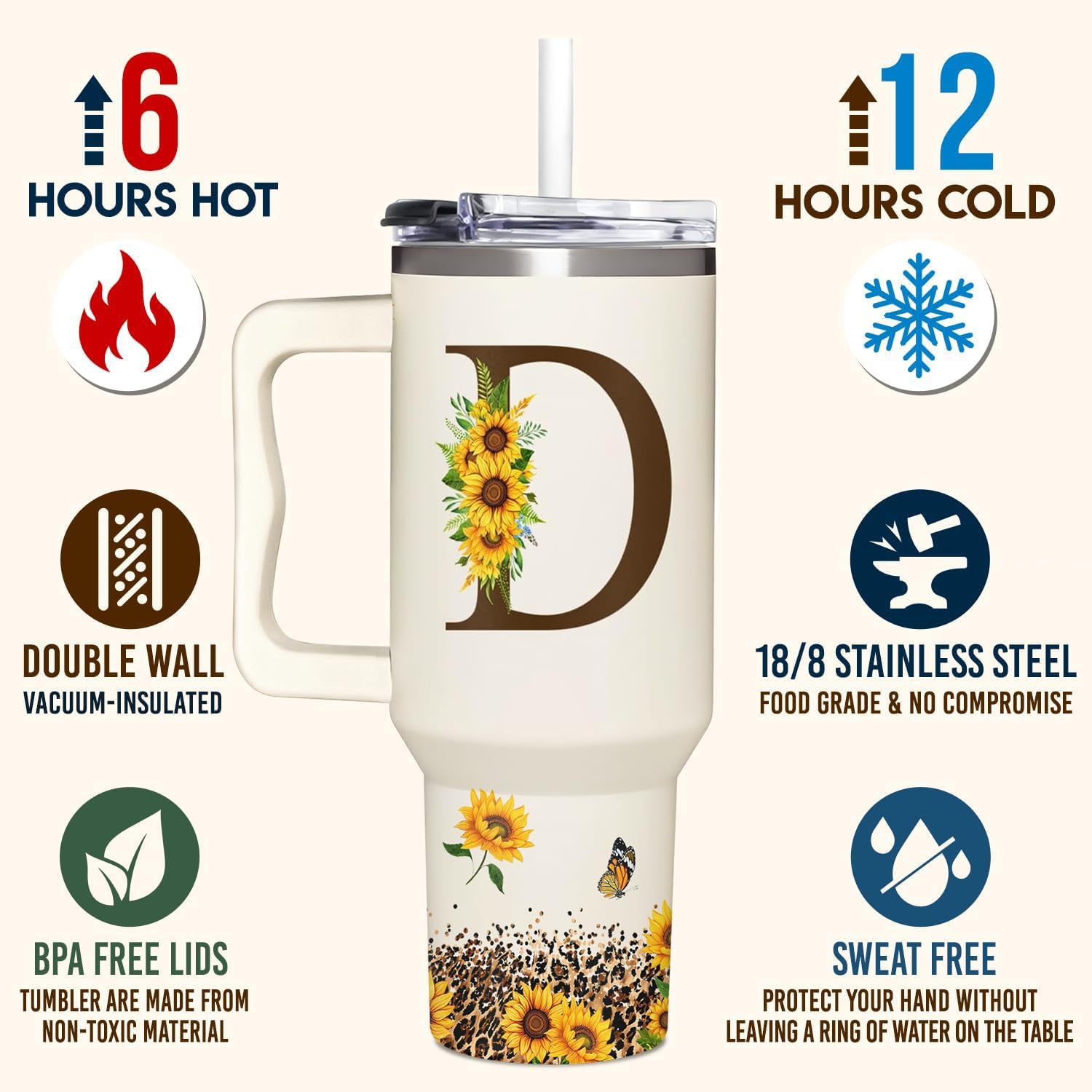 SUFAVN vaso termico con mango, ideal para viajar y llevar