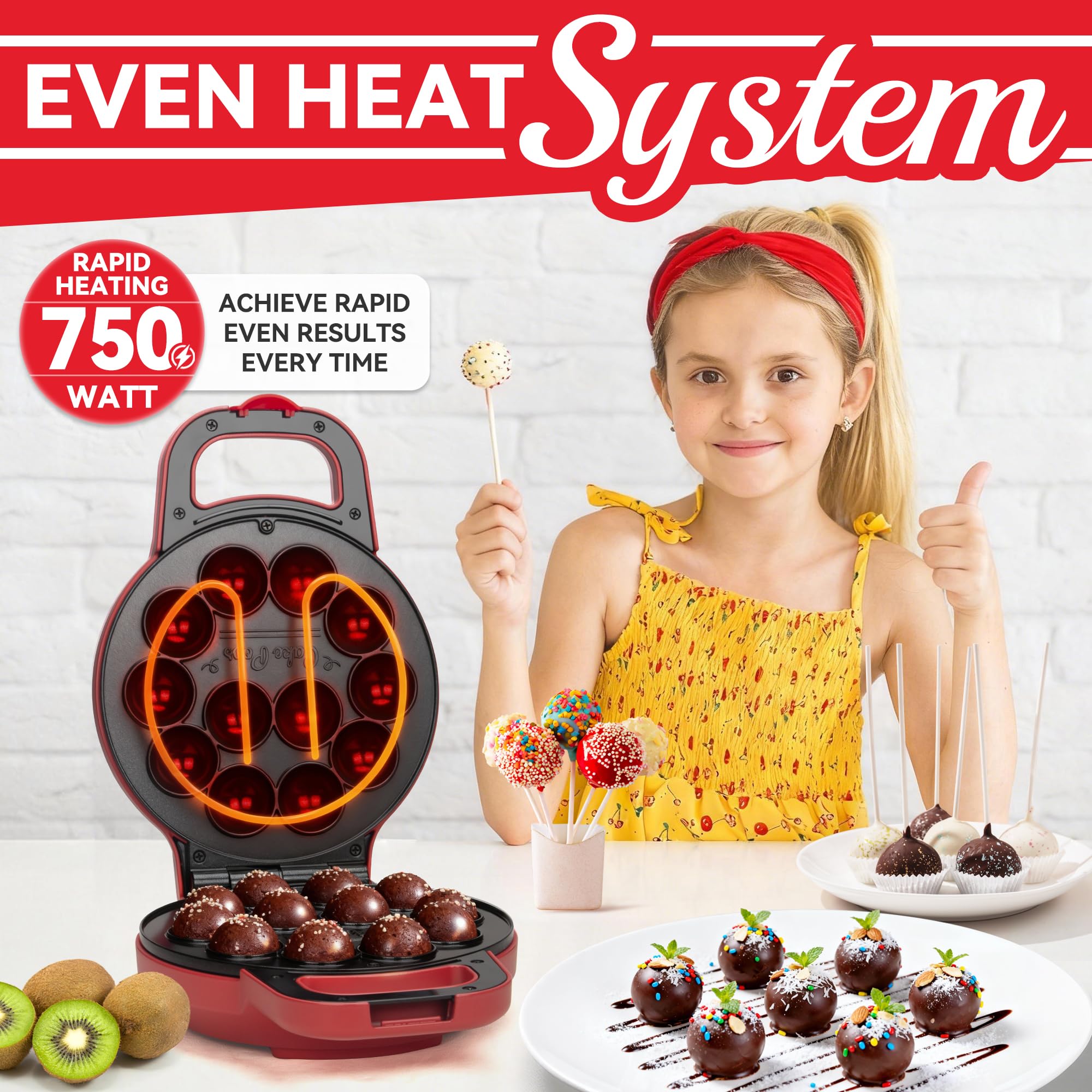 SugarWhisk Flip Cake Pop Maker: 12 paletas de 1,4 pulgadas listas para fiestas.