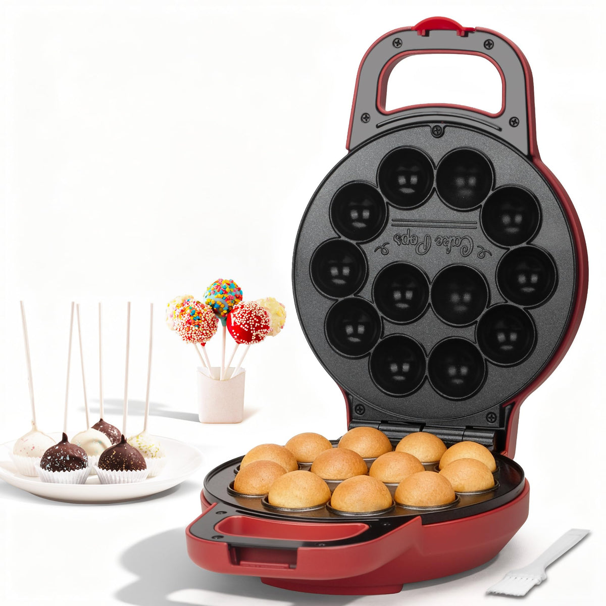 SugarWhisk Flip Cake Pop Maker con recubrimiento cerámico para paletas uniformes.