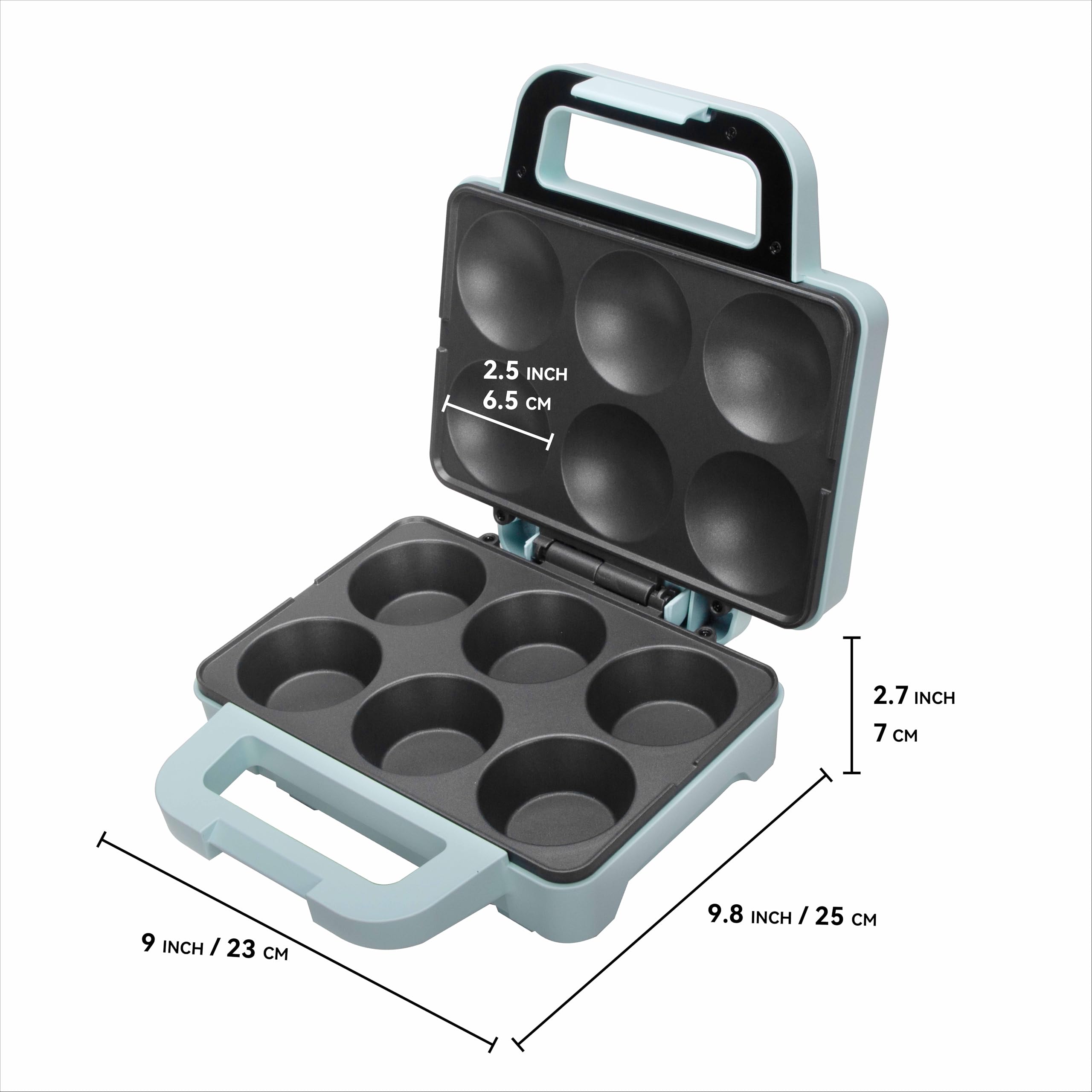 SugarWhisk máquina para pastelitos diseño compacto, almacenamiento vertical para ahorrar espacio.
