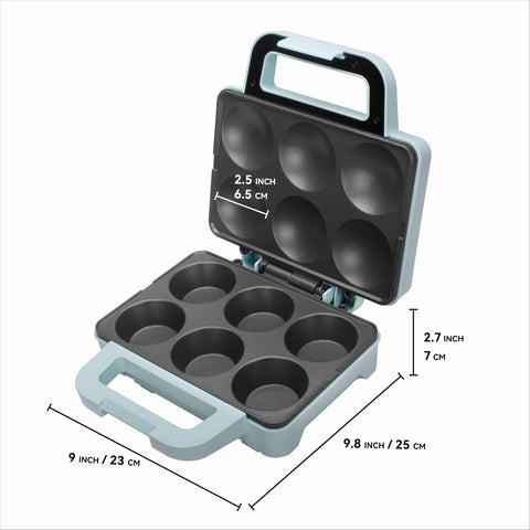 SugarWhisk máquina para pastelitos diseño compacto, almacenamiento vertical para ahorrar espacio.