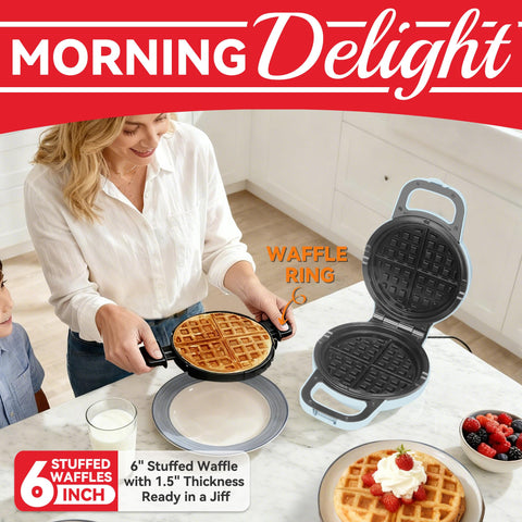 SugarWhisk waflera con placas duales de 6 pulgadas para gofres perfectos