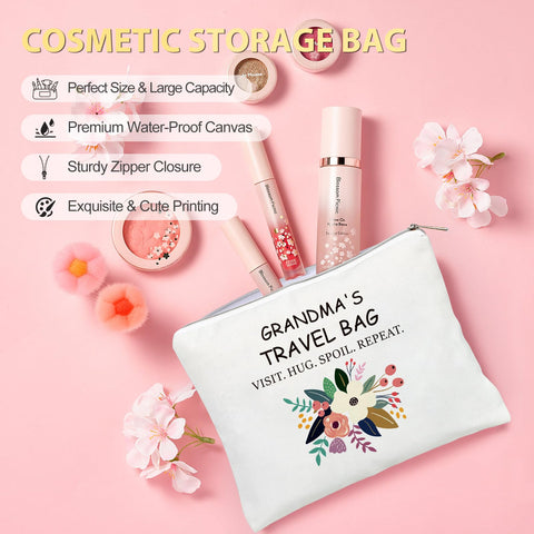 Suhctuptx Bolsa cosmético abuela, organización con estilo.
