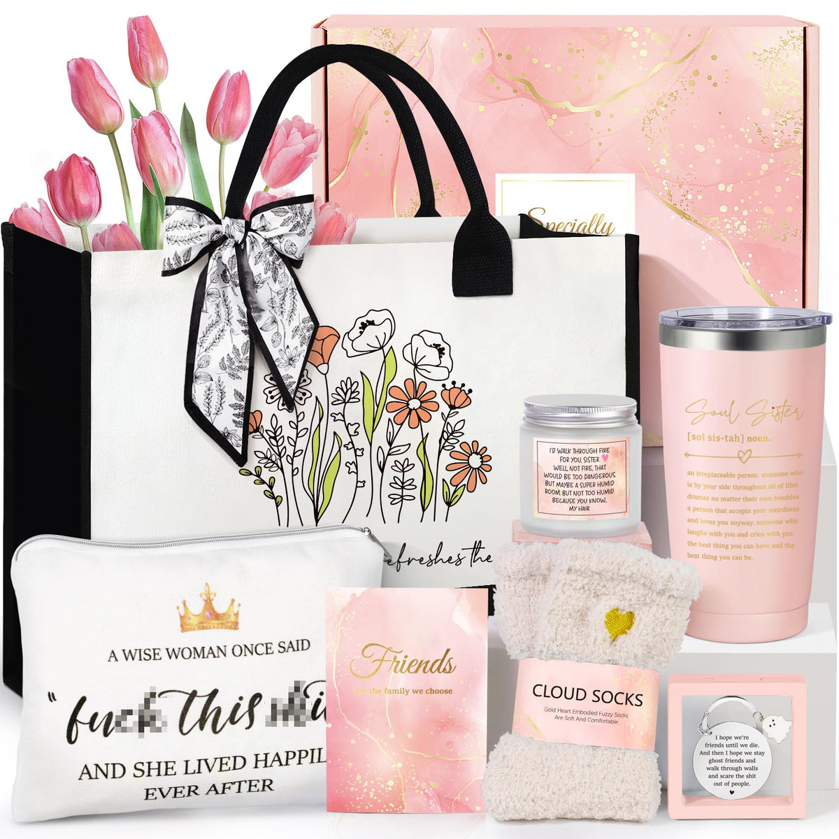 Suhctuptx bolsa de lona para amiga, perfecta para compras diarias y uso casual.