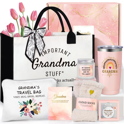 Suhctuptx Conjunto regalo abuela, detalle cálido para Navidad y cumpleaños.