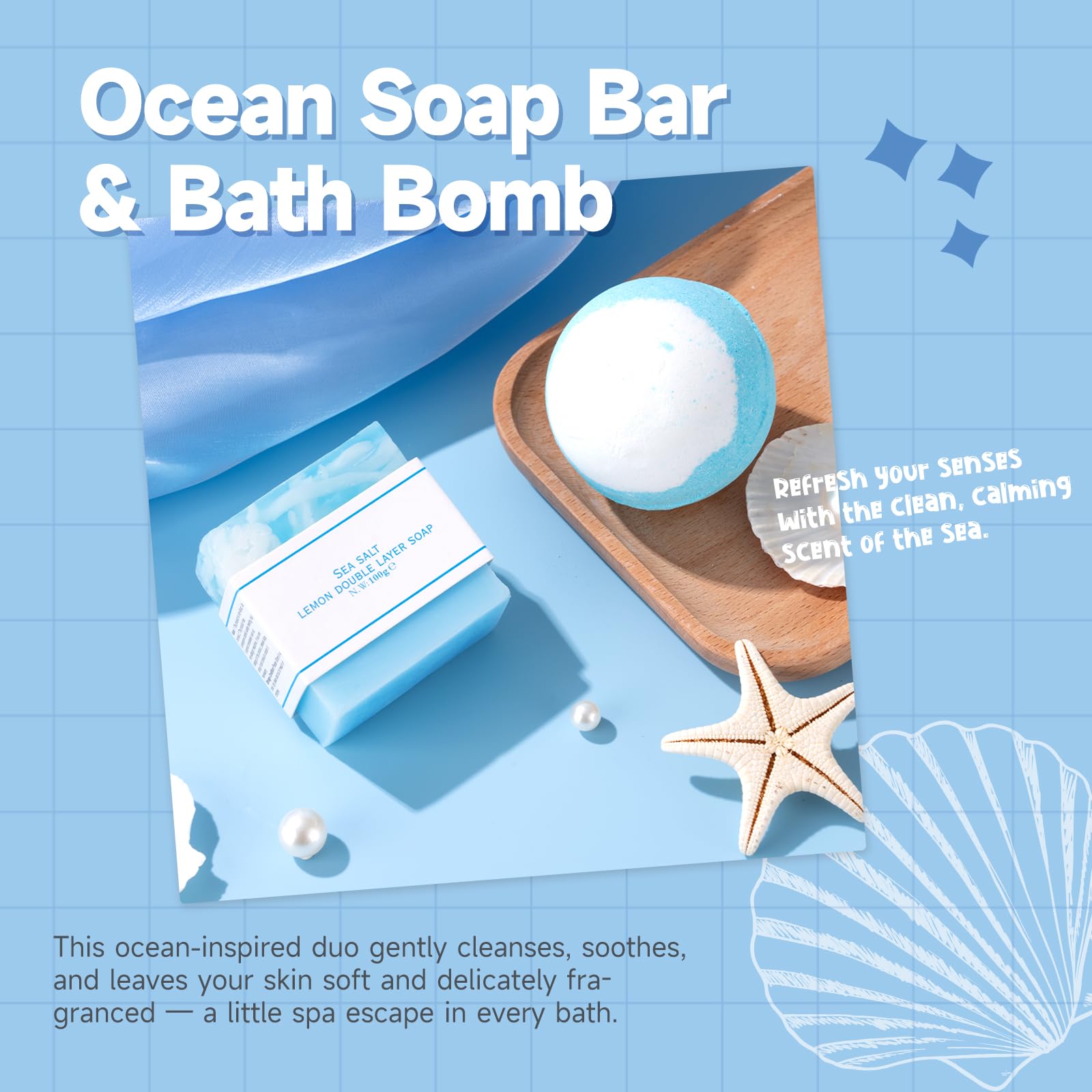 Suhctuptx jabon oceano limpieza suave y fresca