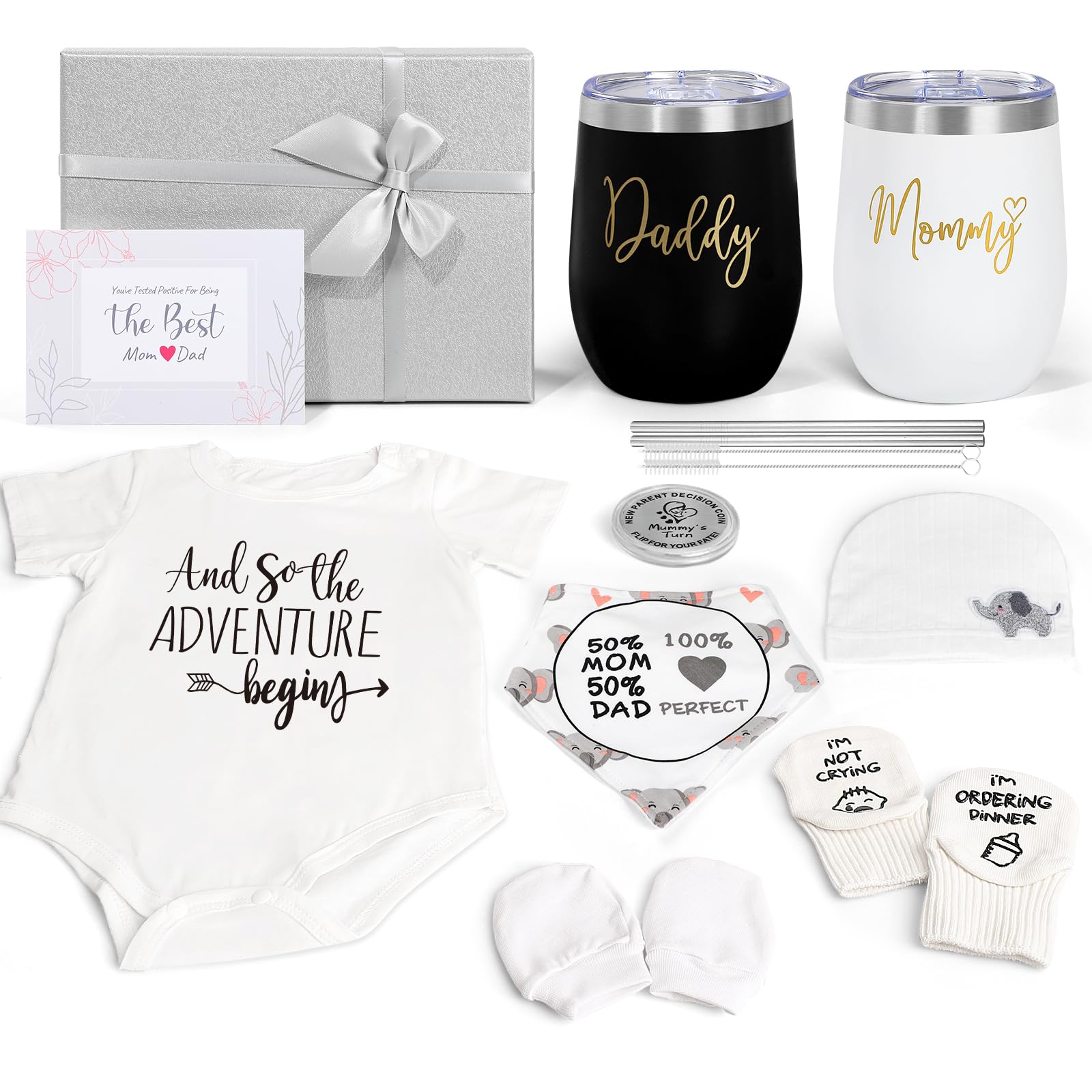 Suhctuptx regalo para mamá primeriza, tumbler gris para bebidas diarias