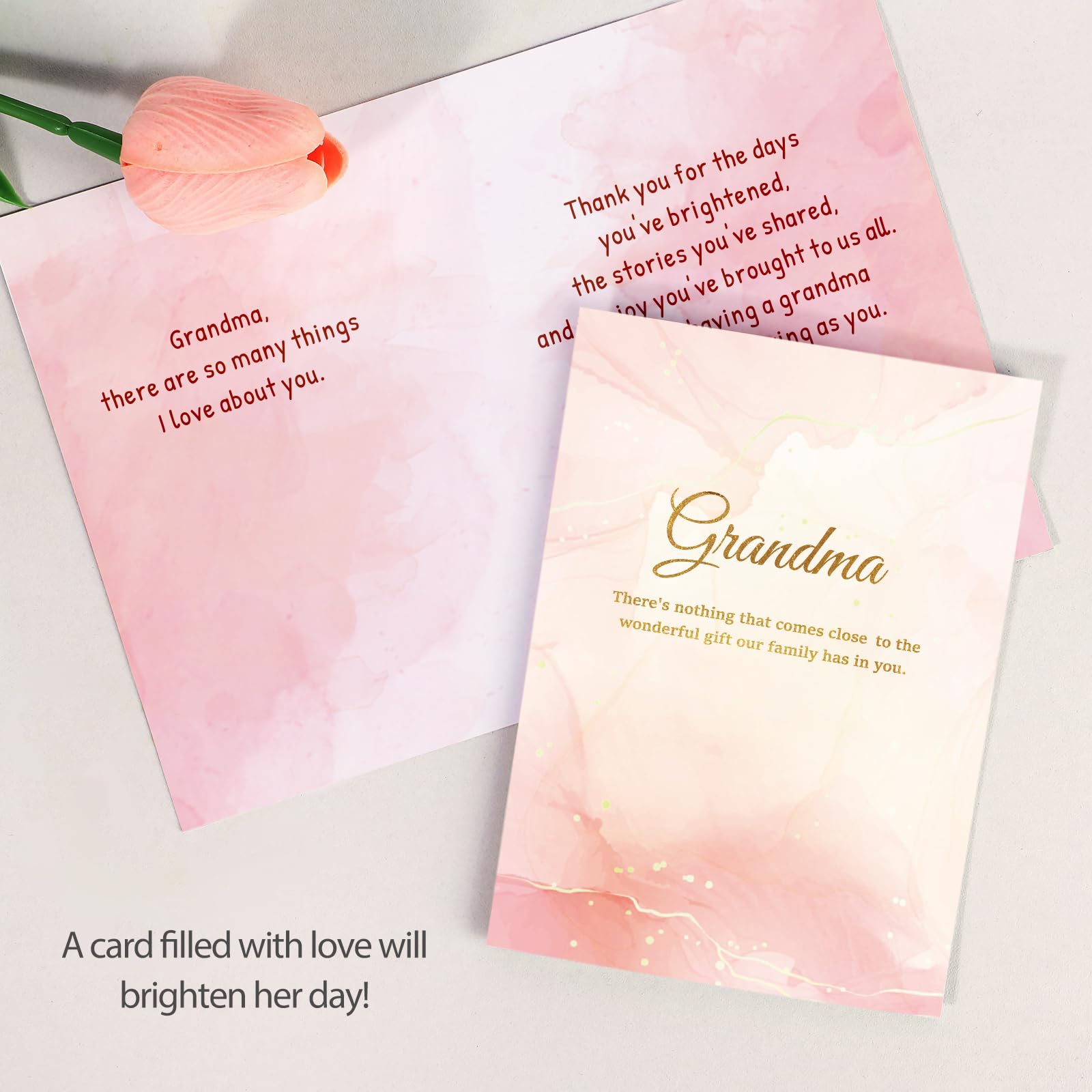 Suhctuptx Tarjeta doble lados abuela, mensaje personalizado.