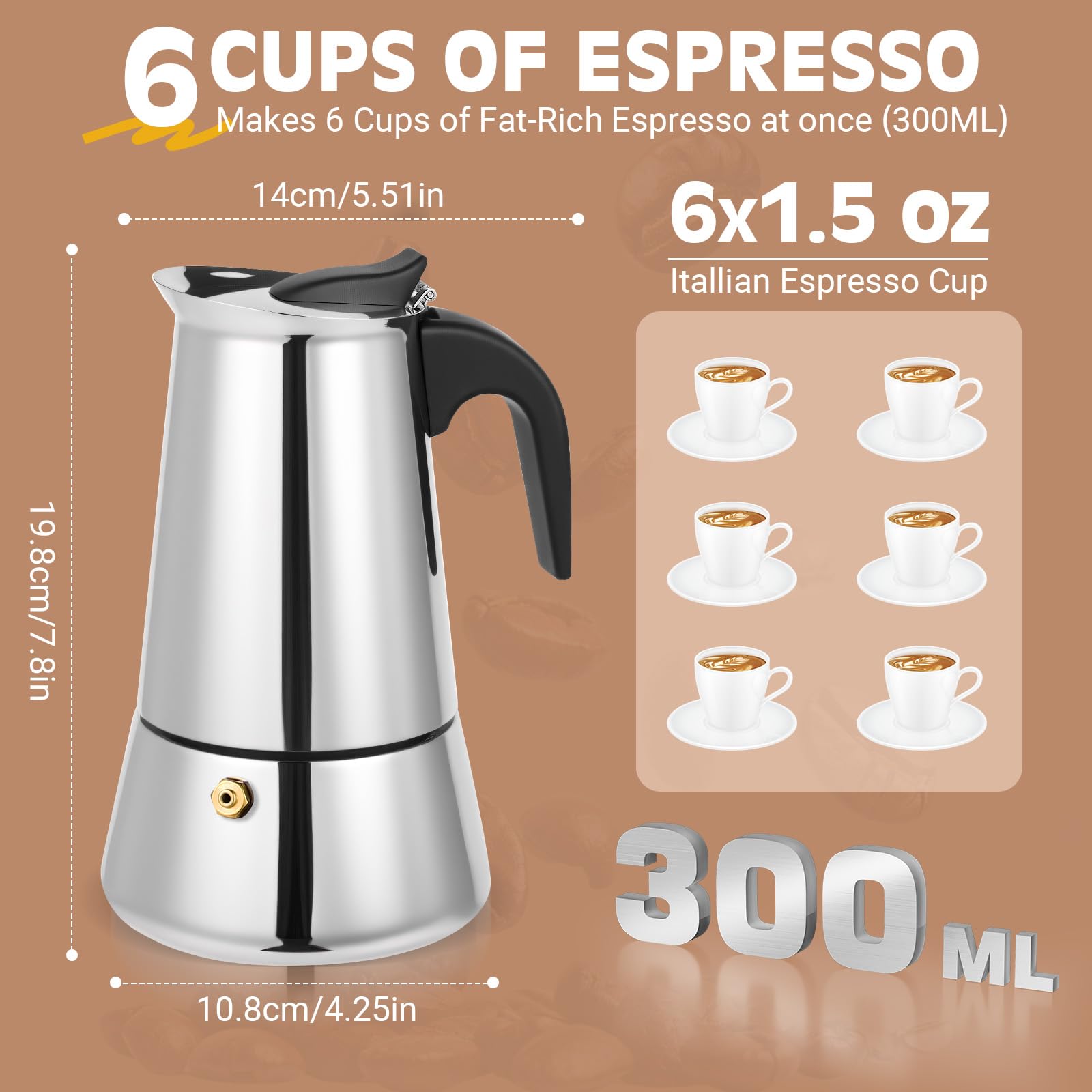 Suiitat Moka Pot para cocinas a gas, diseño versátil para cualquier hogar.