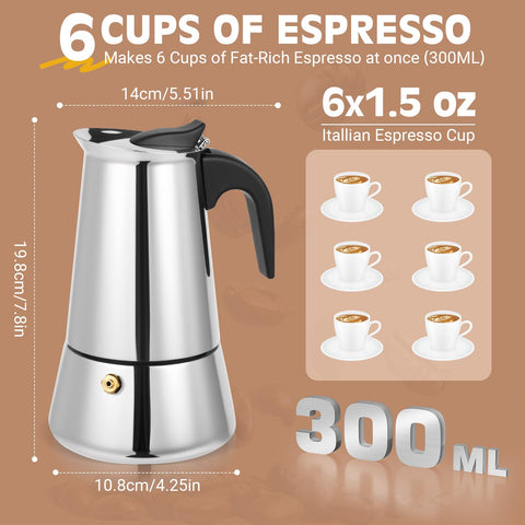 Suiitat Moka Pot para cocinas a gas, diseño versátil para cualquier hogar.