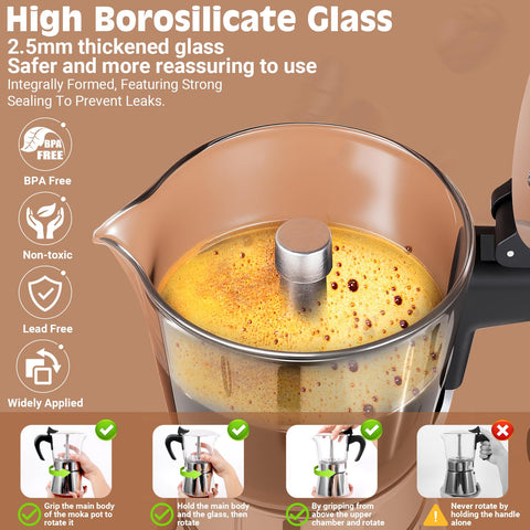 Suiitat Moka Pot de 450 ml para preparar varias tazas para compartir.