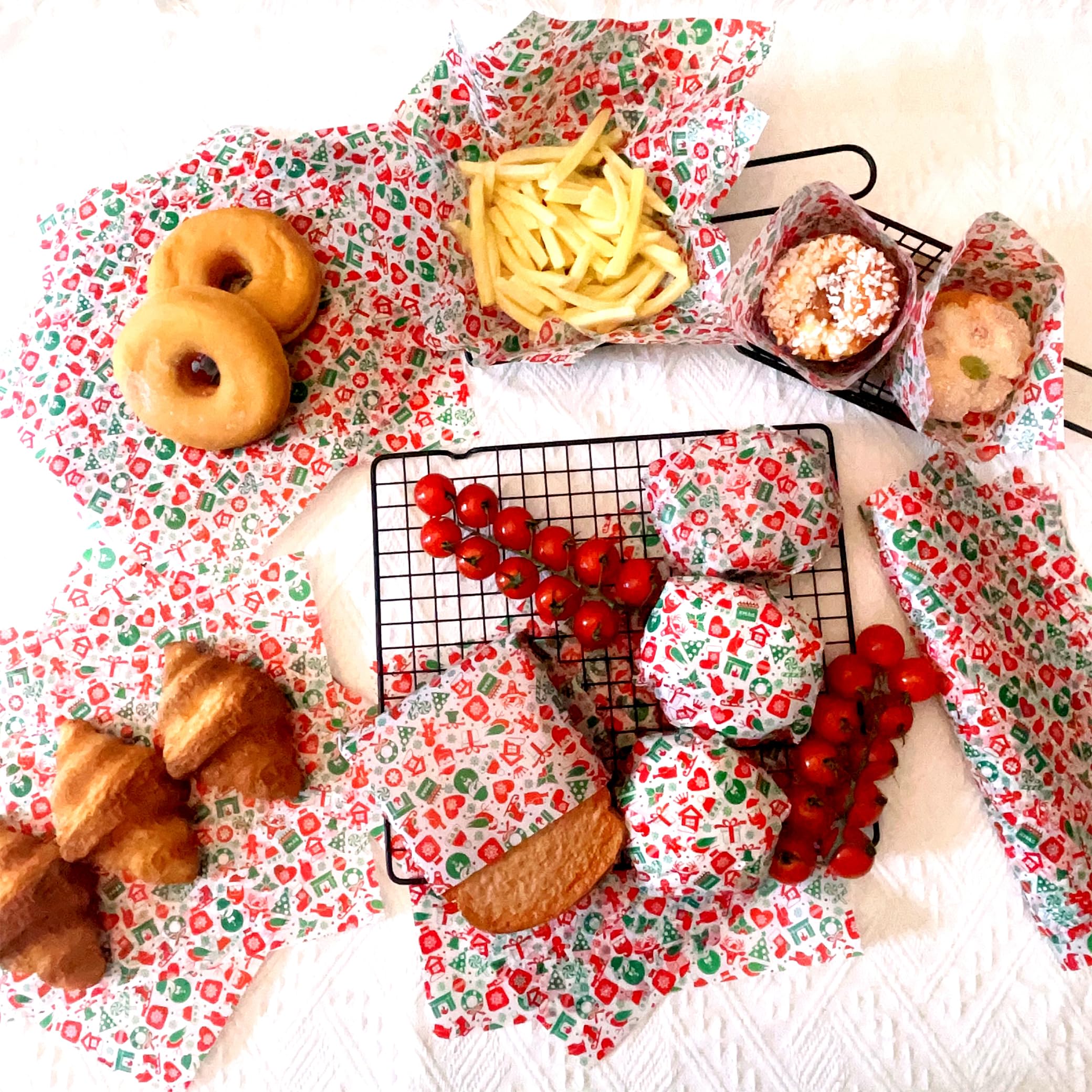 Suiwen papel para pasteles navidad copos de nieve, mantiene alimentos frescos
