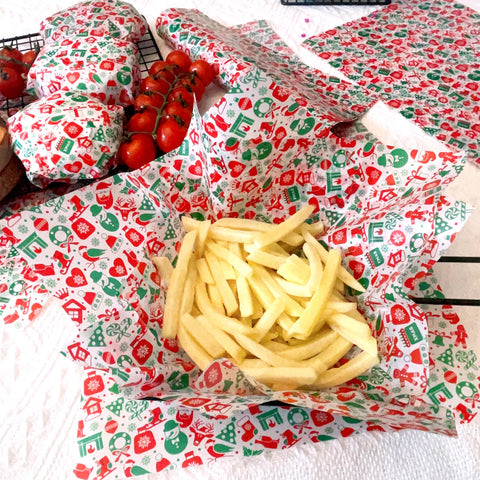 Suiwen papel resistente a grasa navidad, ideal para bandejas y presentaciones