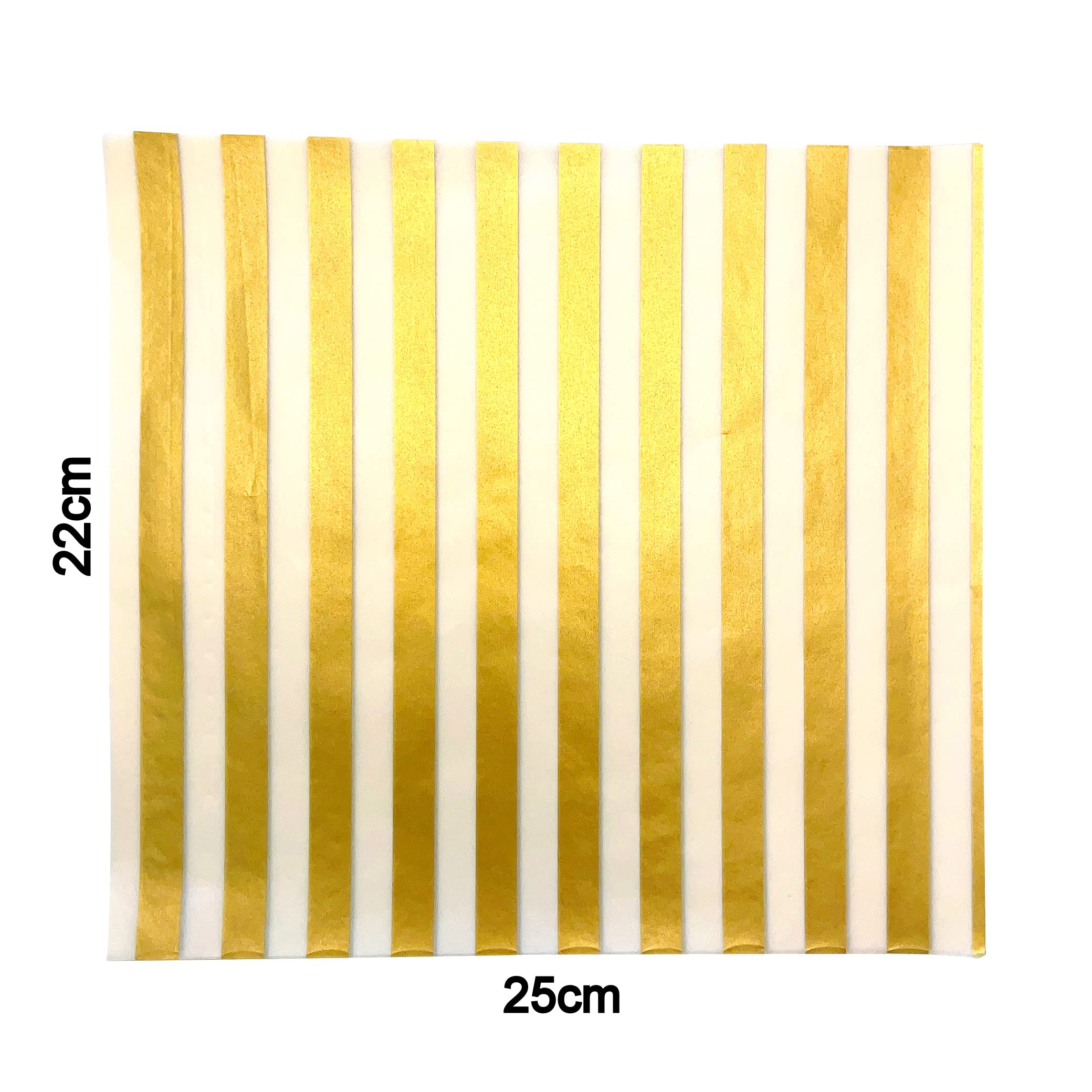 Papel wax dorado con rayas de Suiwen, anti grasa y práctico.