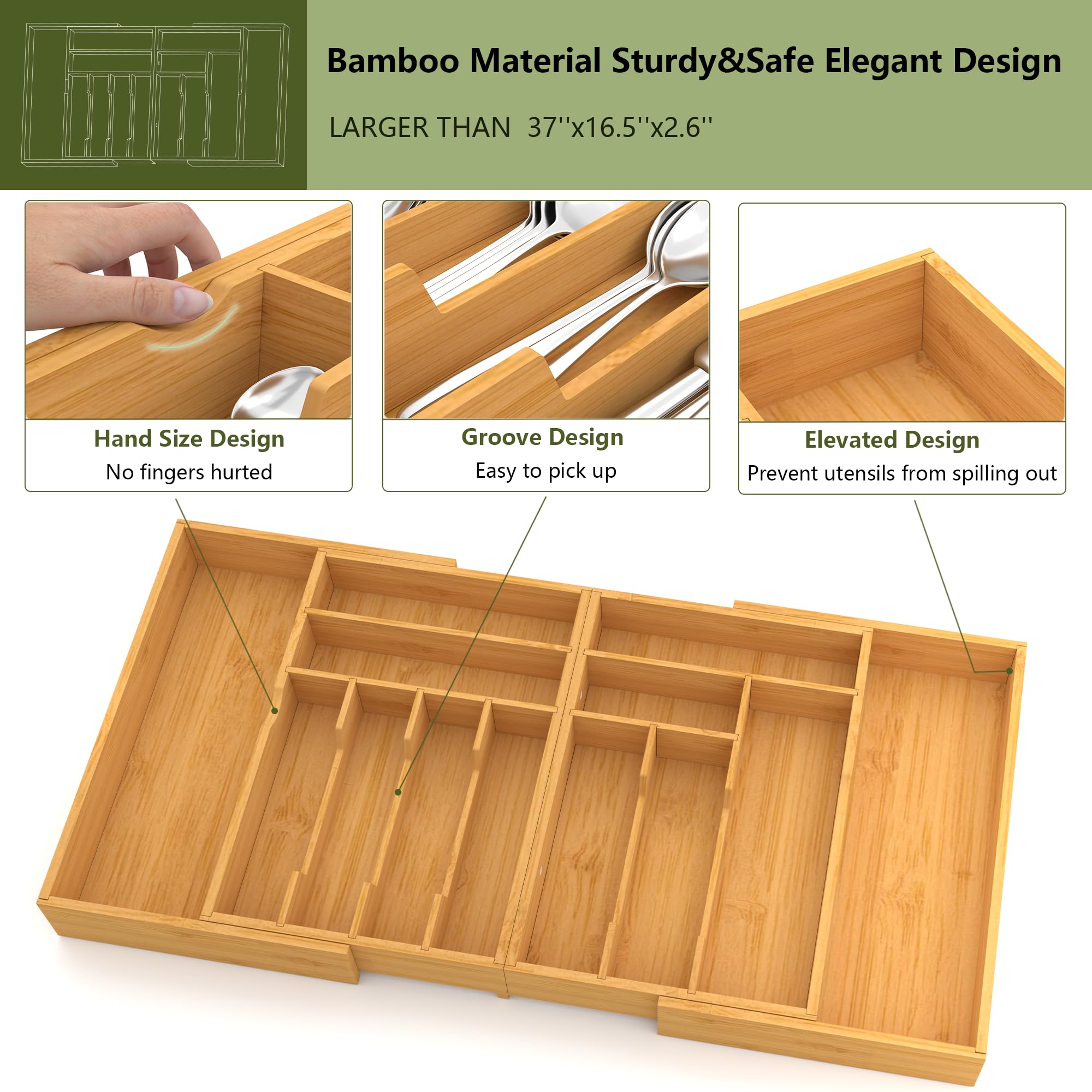 Suli extensión ajustable para cajones de 12 a 37 pulgadas.