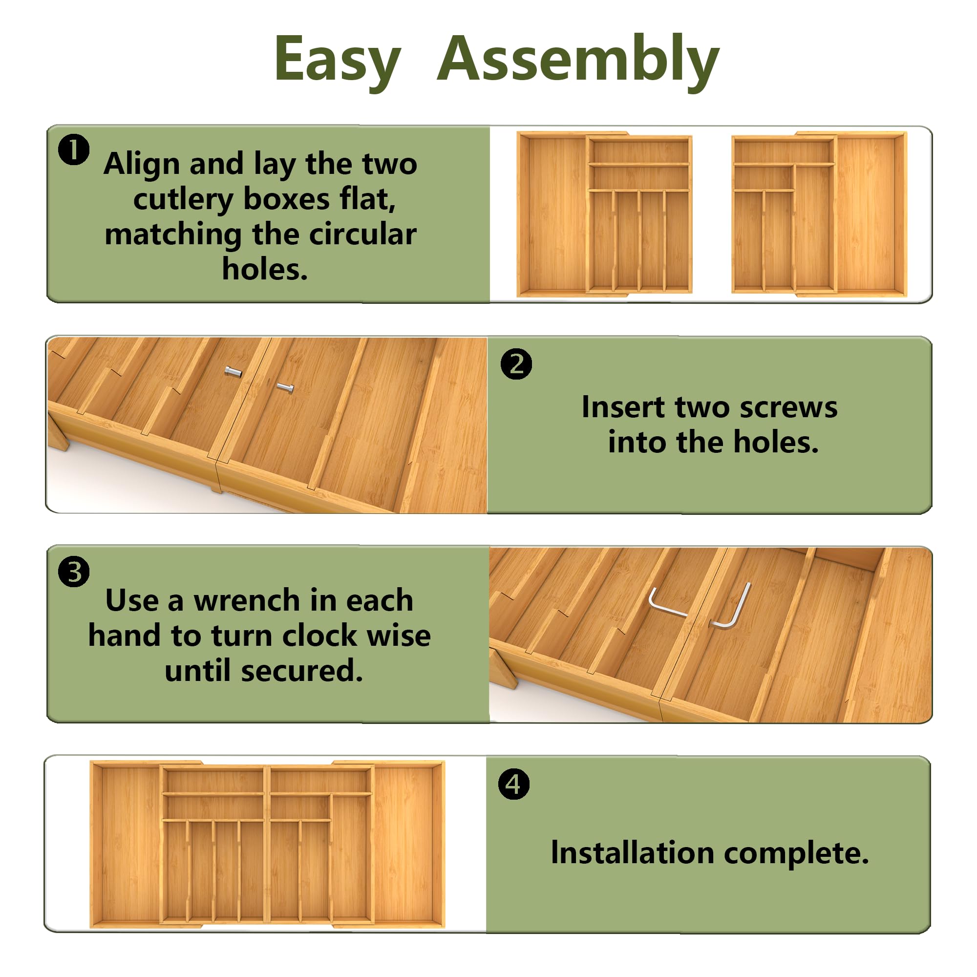 Suli construido en bambú sólido, fácil de limpiar.