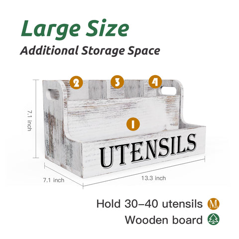 Suli organizador en madera blanca para mantener utensilios accesibles y ordenados.