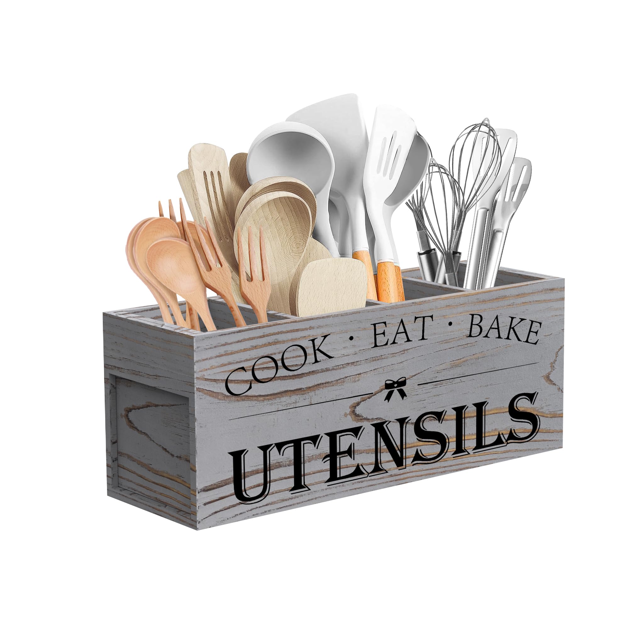 Suli organizador de utensilios para cocina en gris granulado, ordena la encimera.