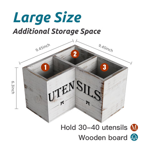 Suli organizador de utensilios con tres compartimentos, ahorro de espacio