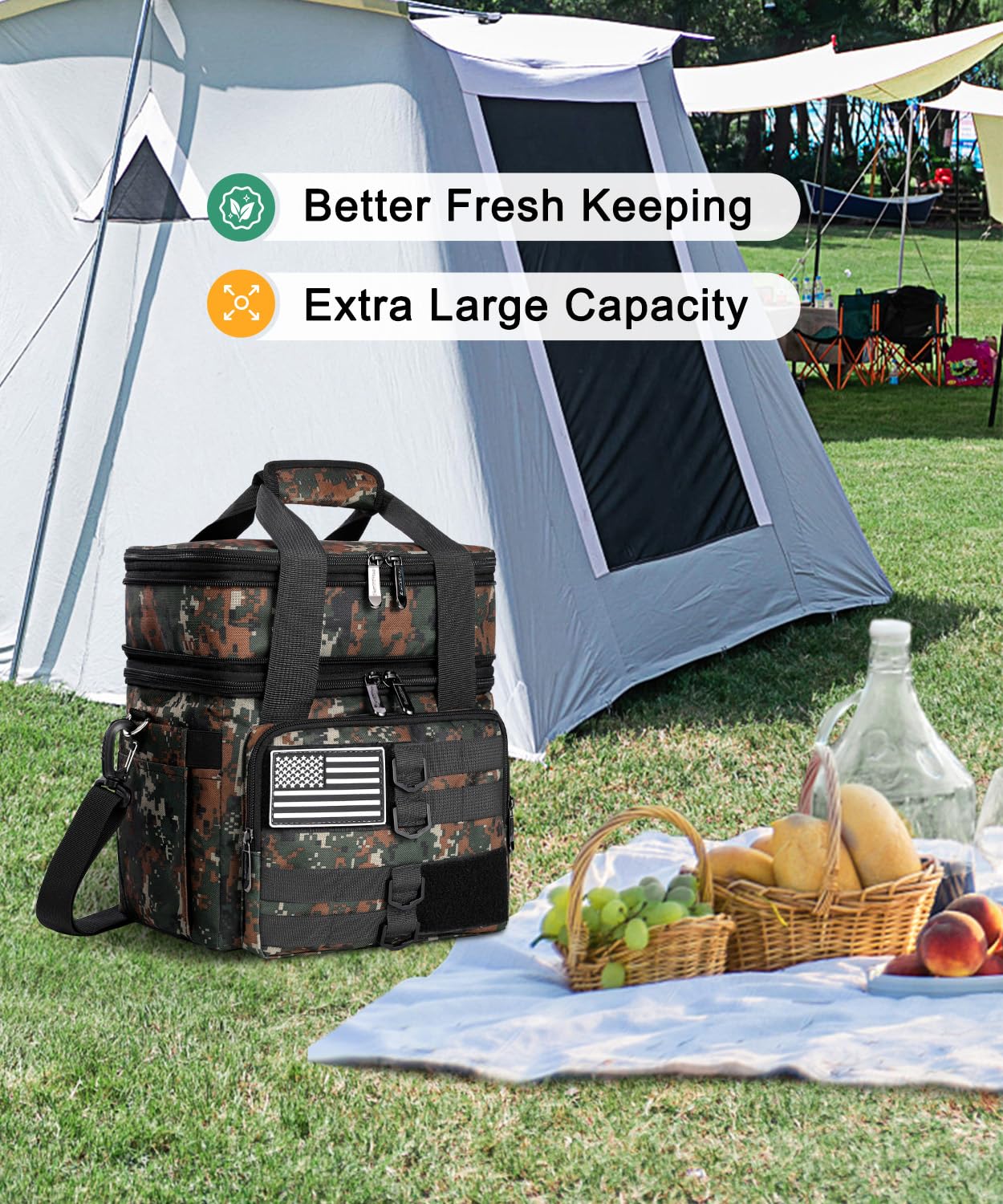 SumeStar bolsa de almuerzo, compartimento superior extensible, ofrece más espacio para snacks.