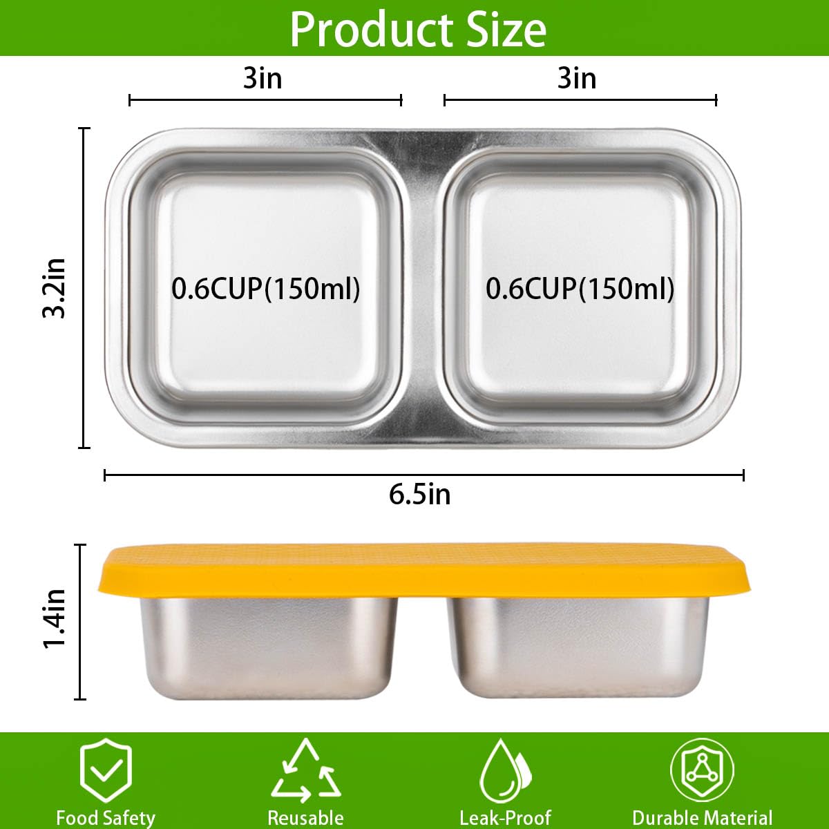 SUMERX Contenedor de snacks de acero inoxidable para uso duradero.