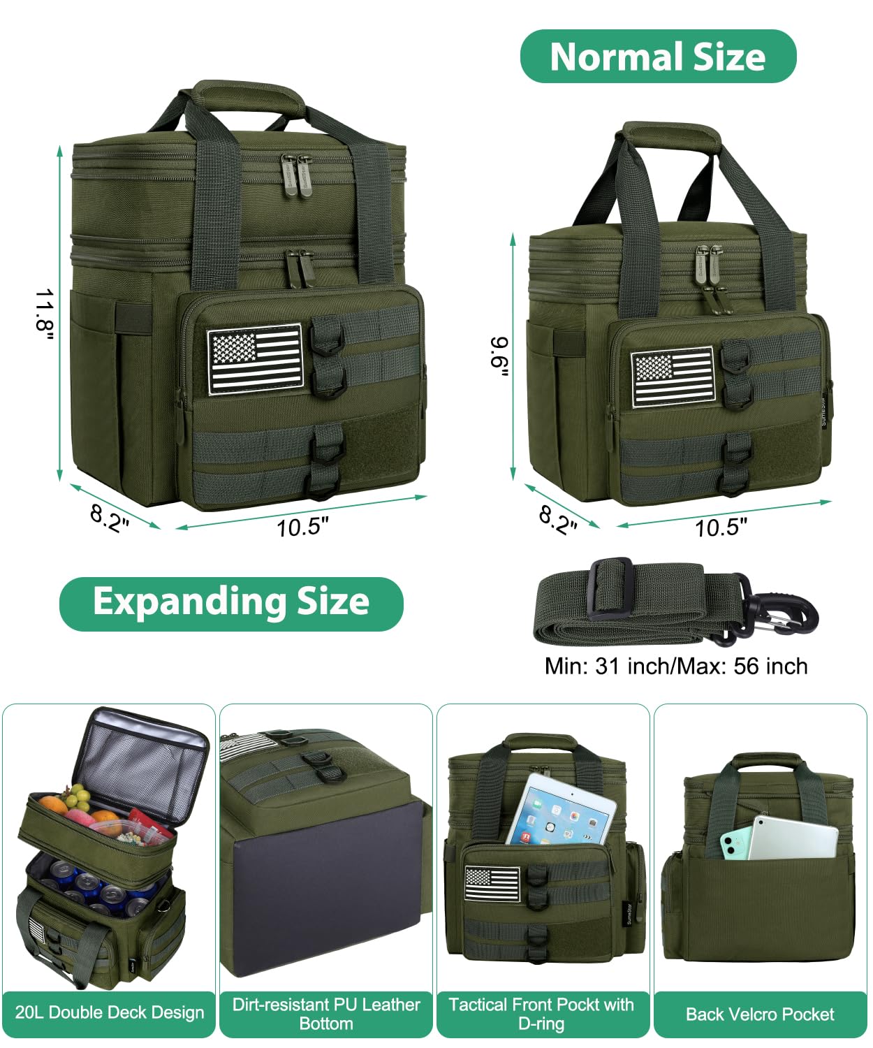 SumeStar bolsa con compartimentos dobles para separar caliente y frío.