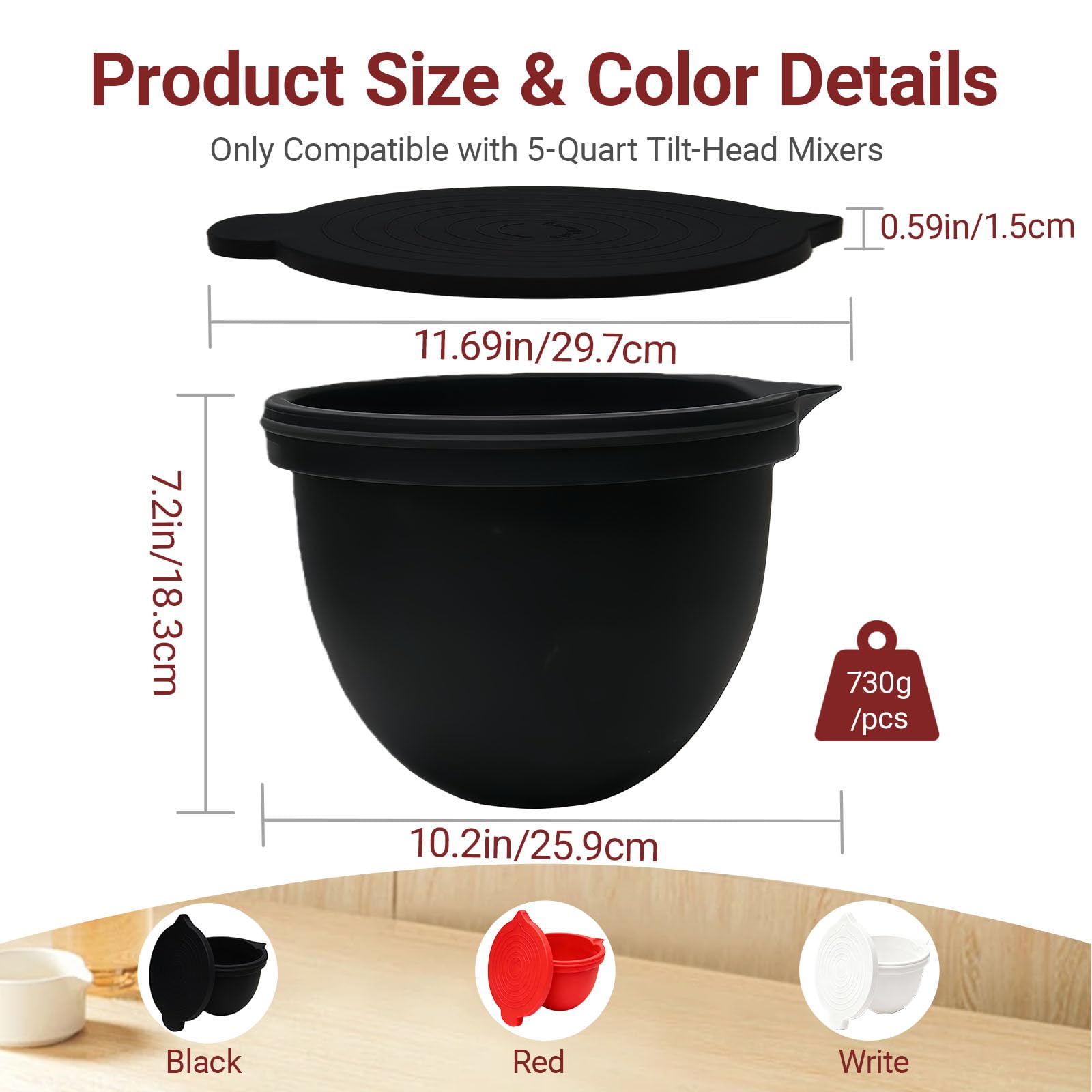 Sumglicie MixAid Liner ajuste perfecto 5 Qt para KitchenAid sin derrames