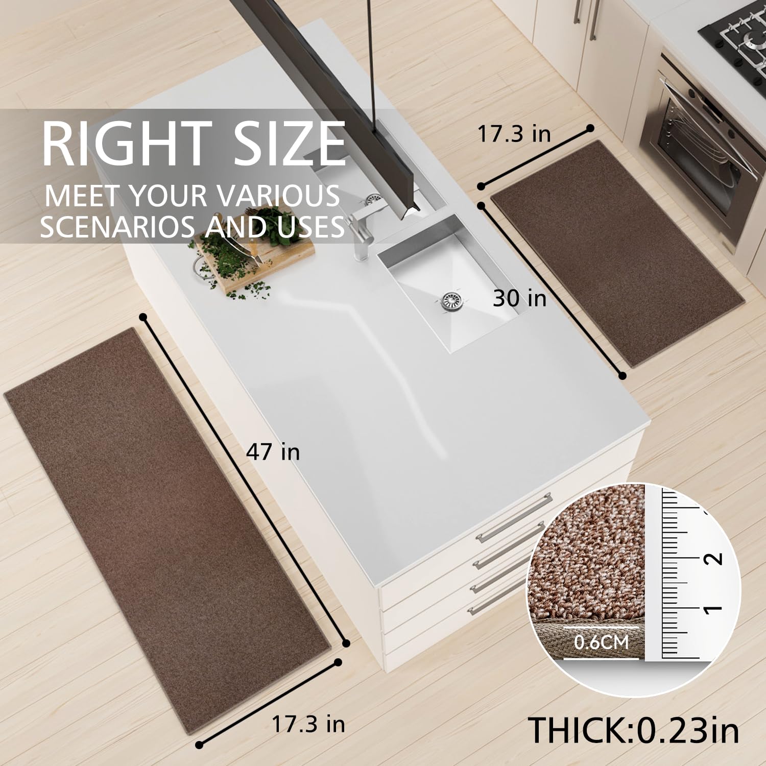 Sumlans alfombra de cocina absorbente para derrames y limpieza fácil