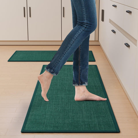 Alfombra SUMLANS acolchada verde, confort para pies cansados al cocinar