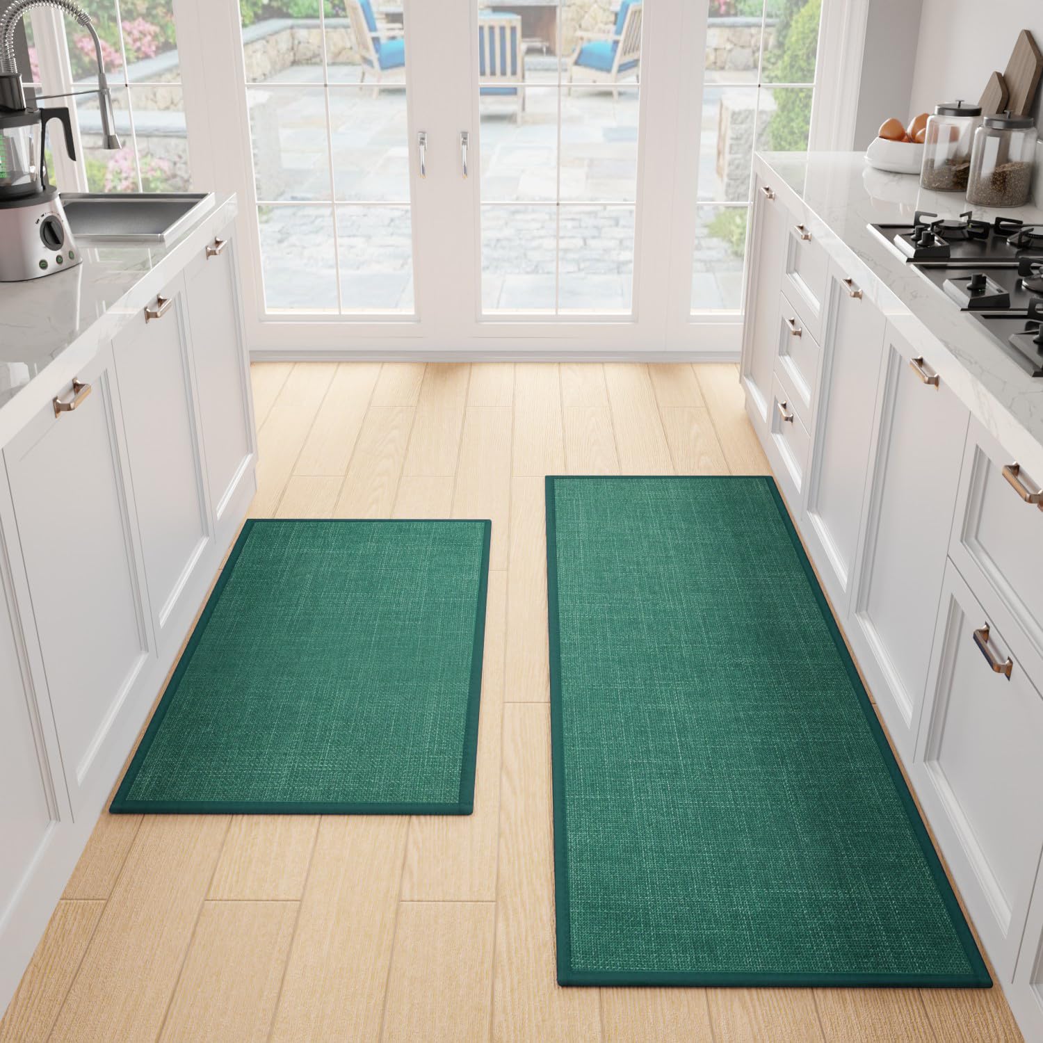 Alfombra SUMLANS antideslizante para cocina en verde, mayor seguridad