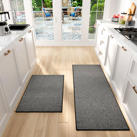 SUMLANS alfombras de cocina, juego de 2 piezas, aptas para tráfico intenso.