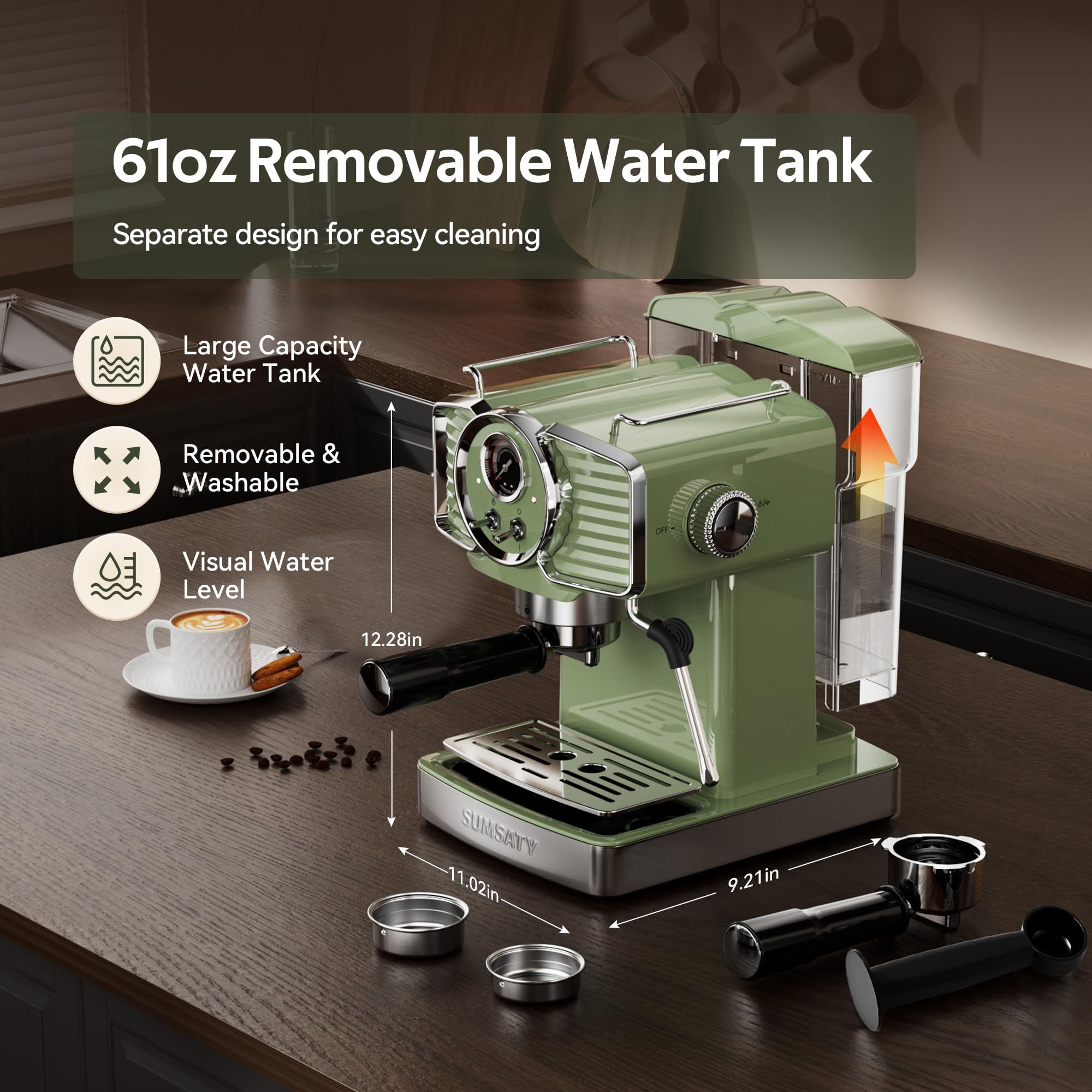 SUMSATY bandeja recogegotas removible para limpieza rápida