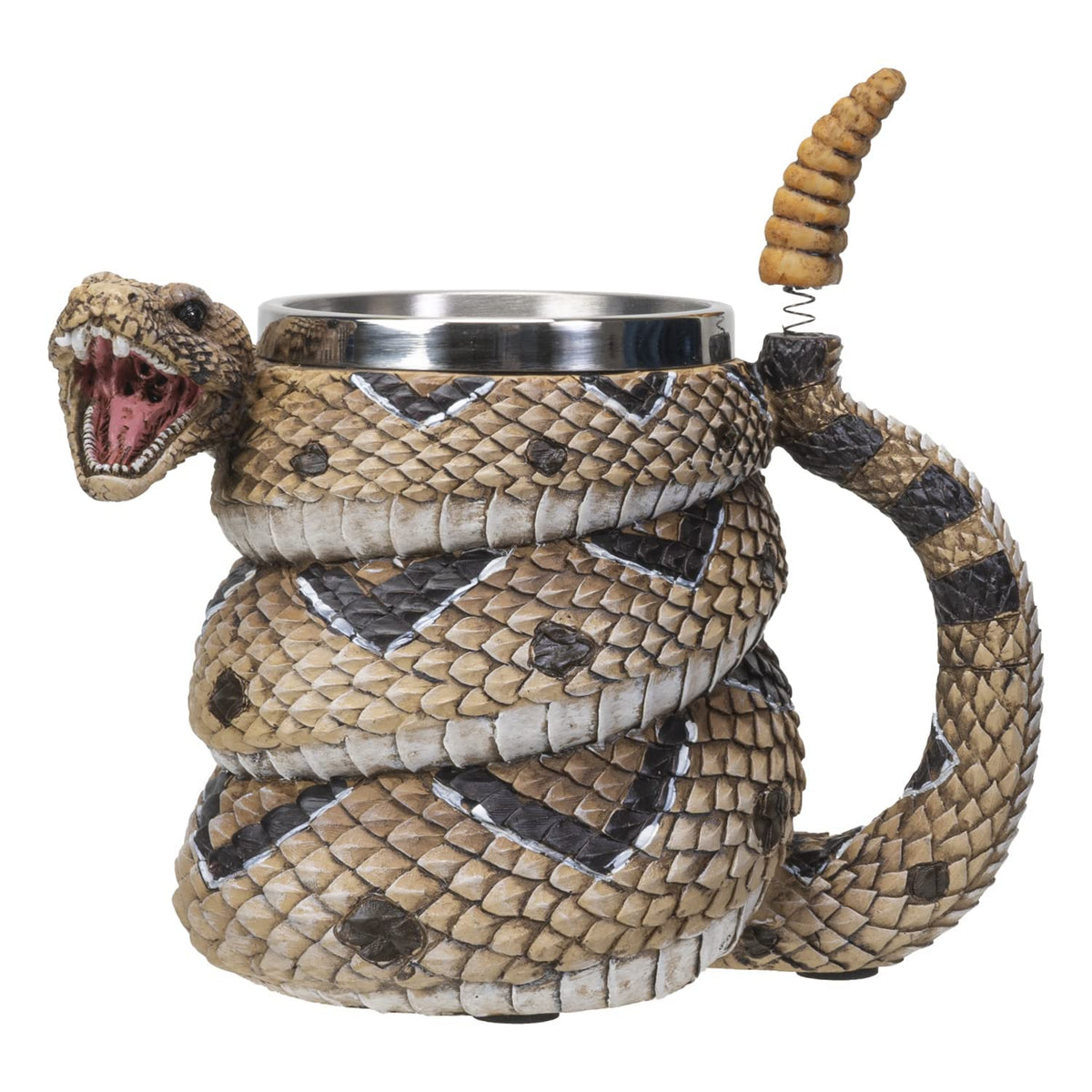 SUMMIT COLLECTION Taza serpiente cascabel frente, perfecta para café matutino