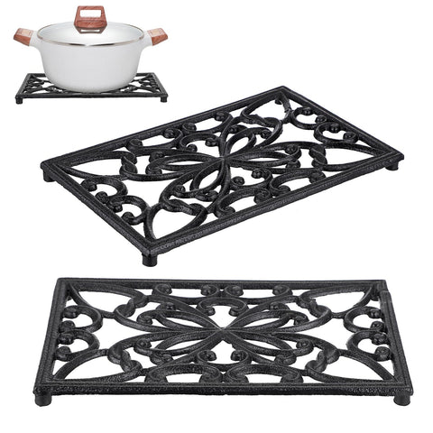 Sumnacon soporte para ollas rectangular de hierro fundido protege superficies del calor