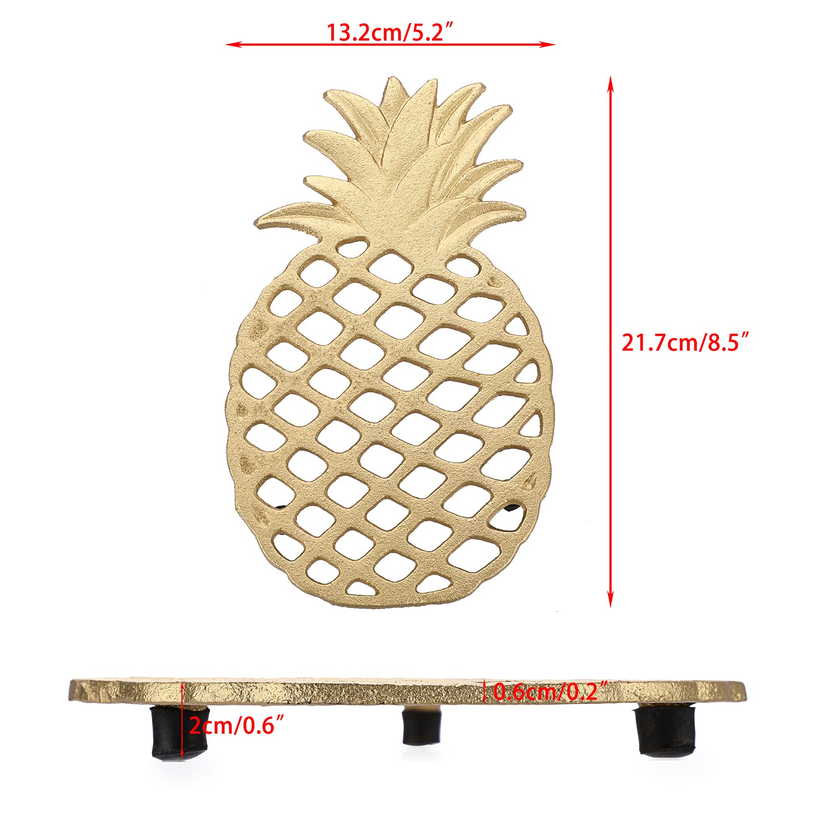 Protección de superficies con salvamanteles dorado Sumnacon y piña
