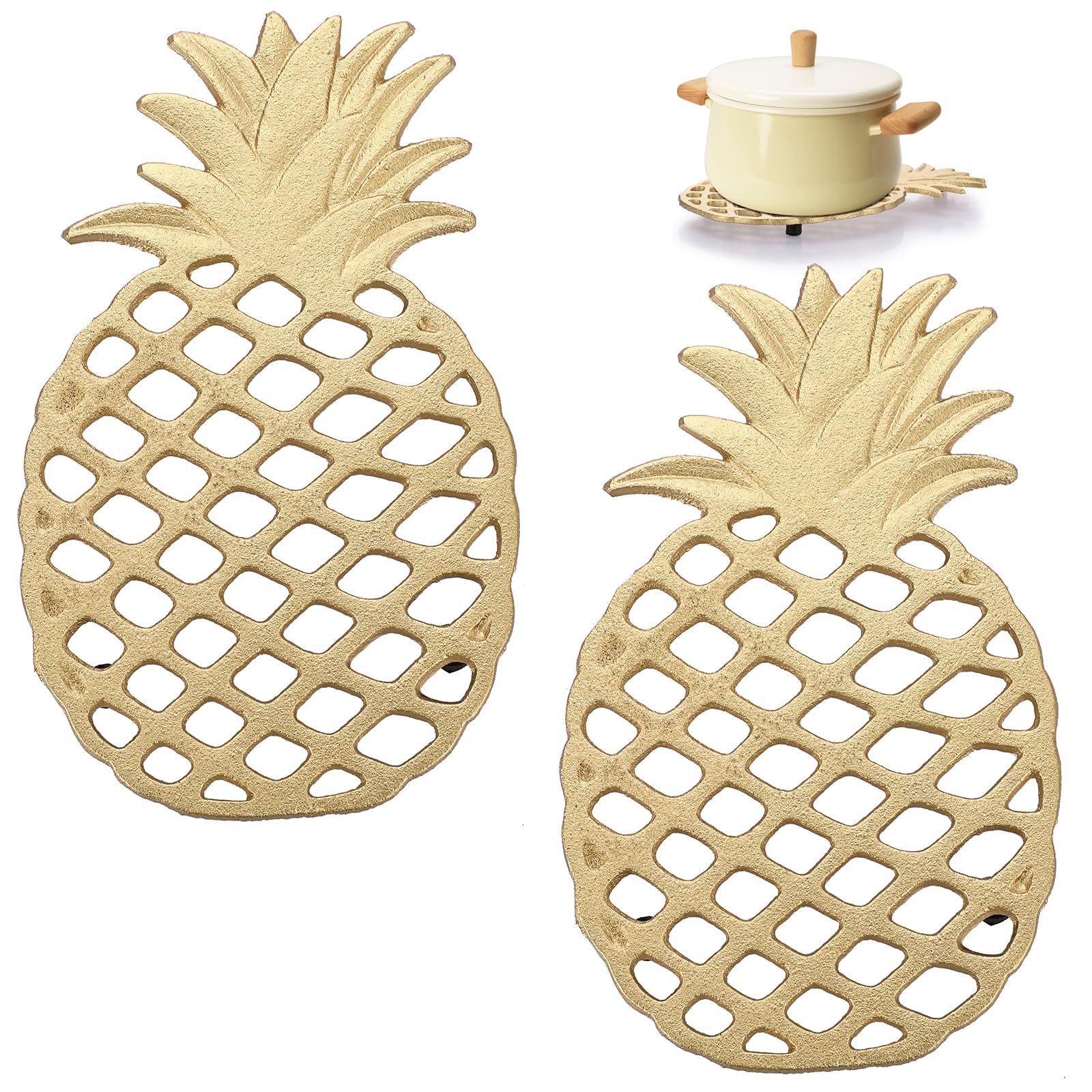 Sumnacon salvamanteles con piña dorada protege superficies al servir caliente
