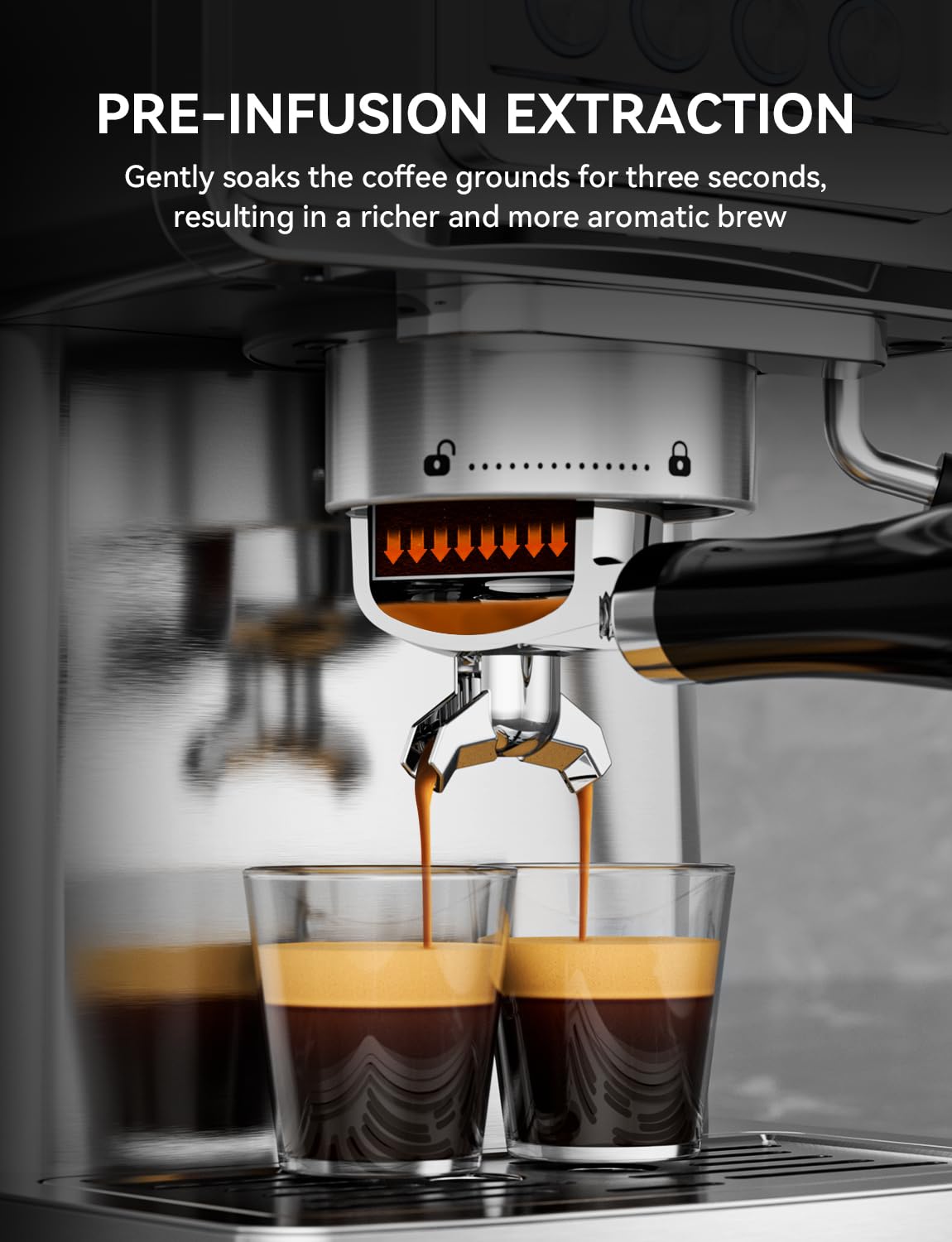 Espumador de leche regulable de SUMSATY para cappuccinos cremosos.