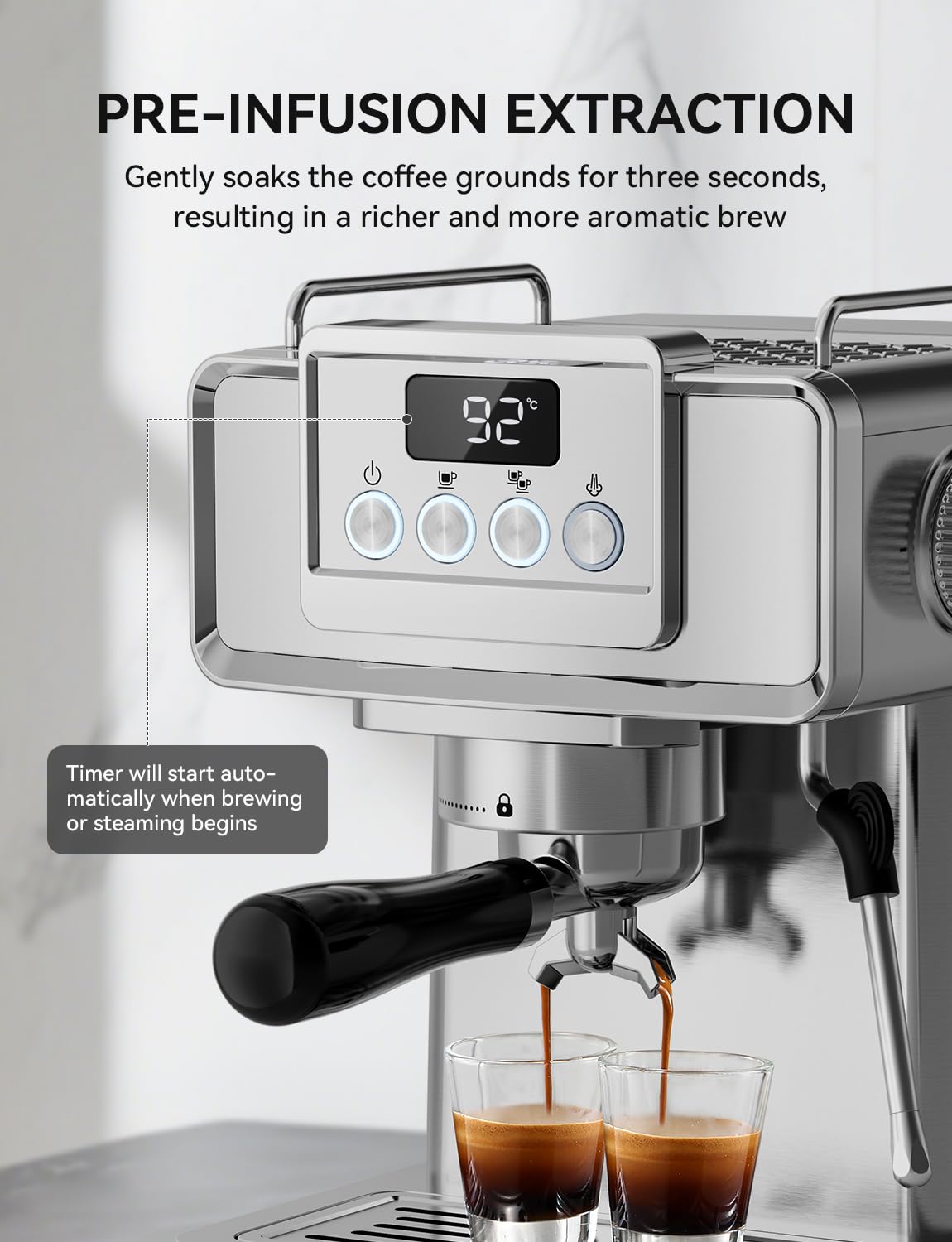Filtro 3-en-1 de SUMSATY para espresso simple o doble.
