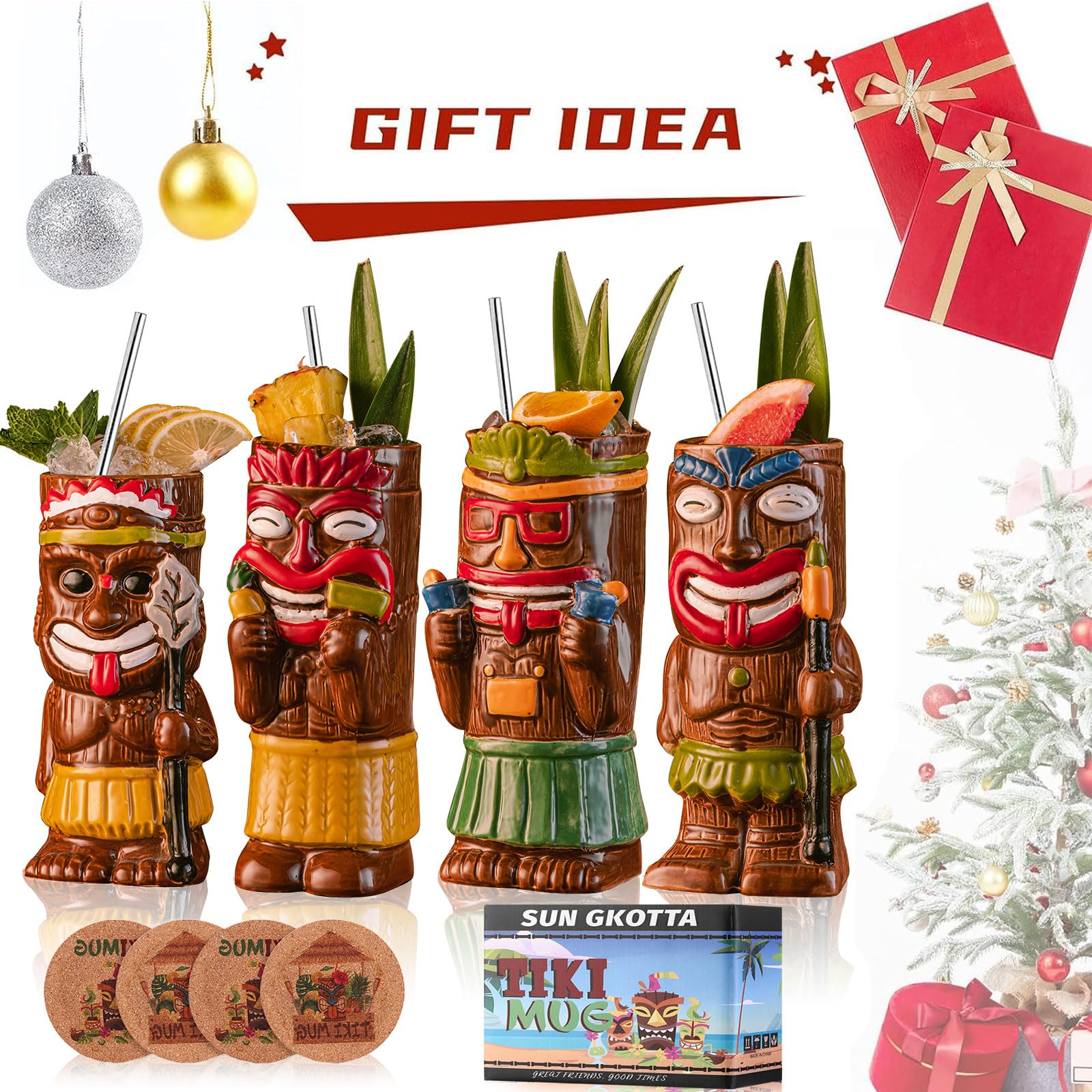 SUN GKOTTA ambiente tiki hawaiano, ideal para luau y fiestas temáticas.
