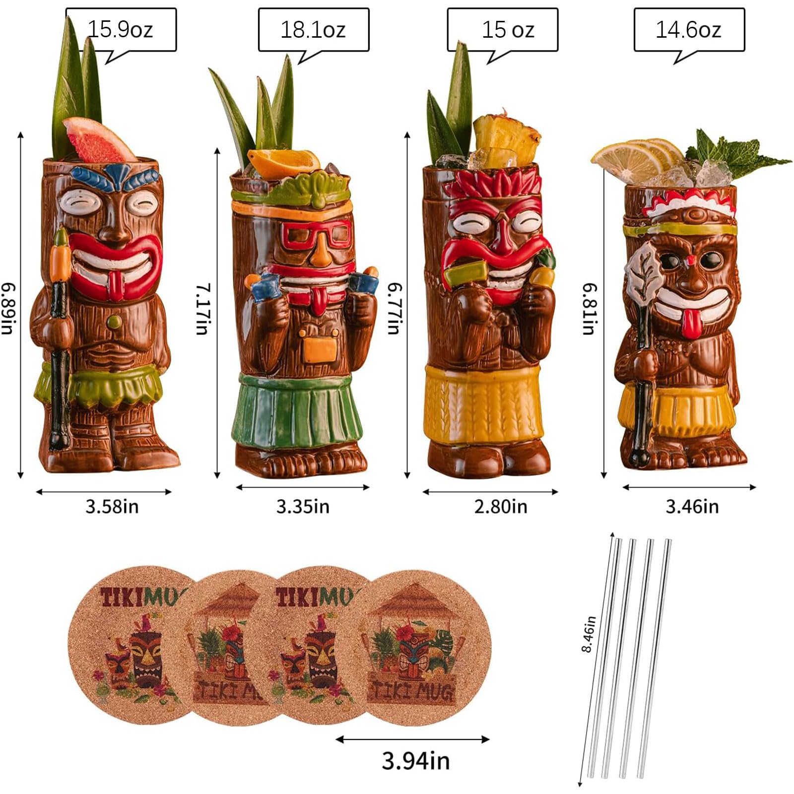 SUN GKOTTA posavasos tiki, prácticos y decorativos para mesas de fiesta.