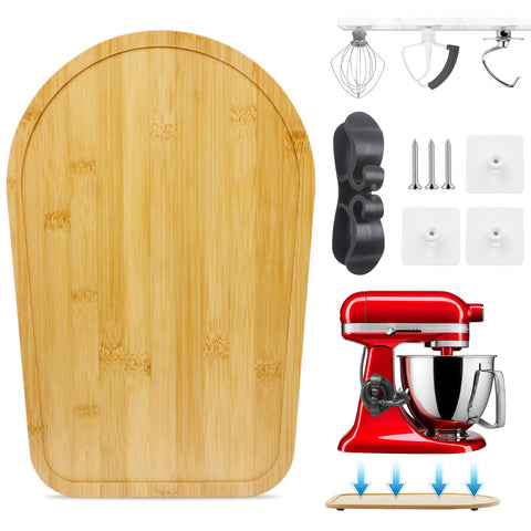 Sun3drucker Alfombrilla deslizante de bambú para KitchenAid facilita el movimiento y protege la encimera.