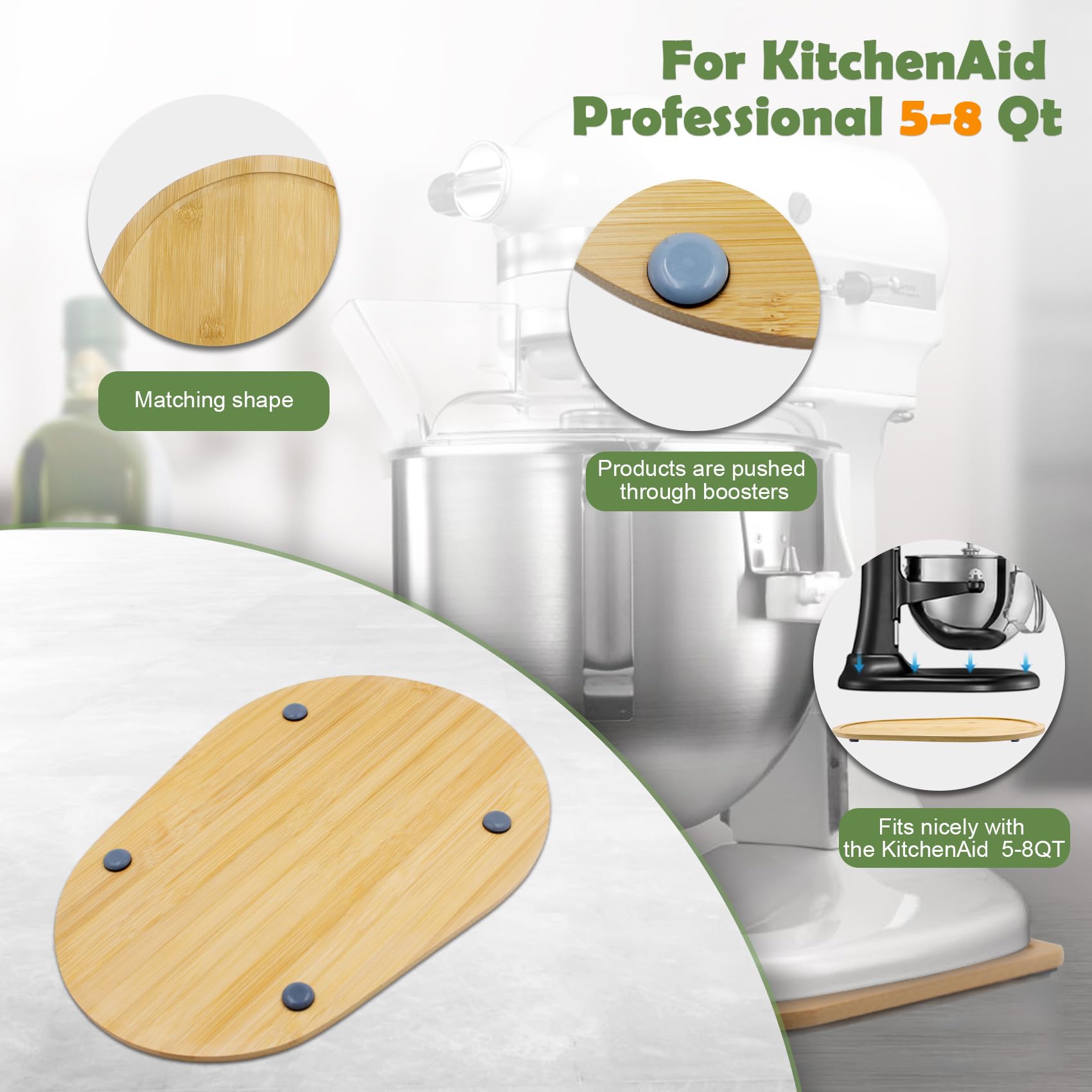 Sun3drucker Bamboo Slider de bambú natural para KitchenAid cuida la superficie.