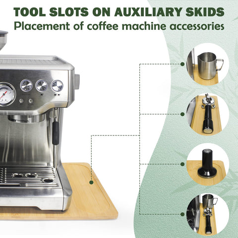 Sun3drucker deslizador de bambú con deslizamiento fácil para reubicar la cafetera.